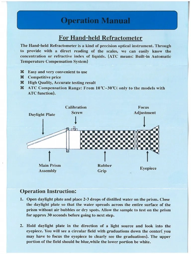 Refractometer RHB44SATC _ Operation Manual
