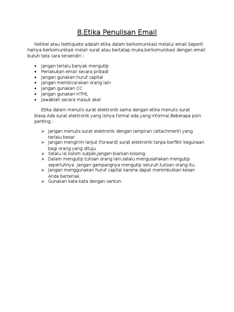 Etika Penulisan Email | PDF