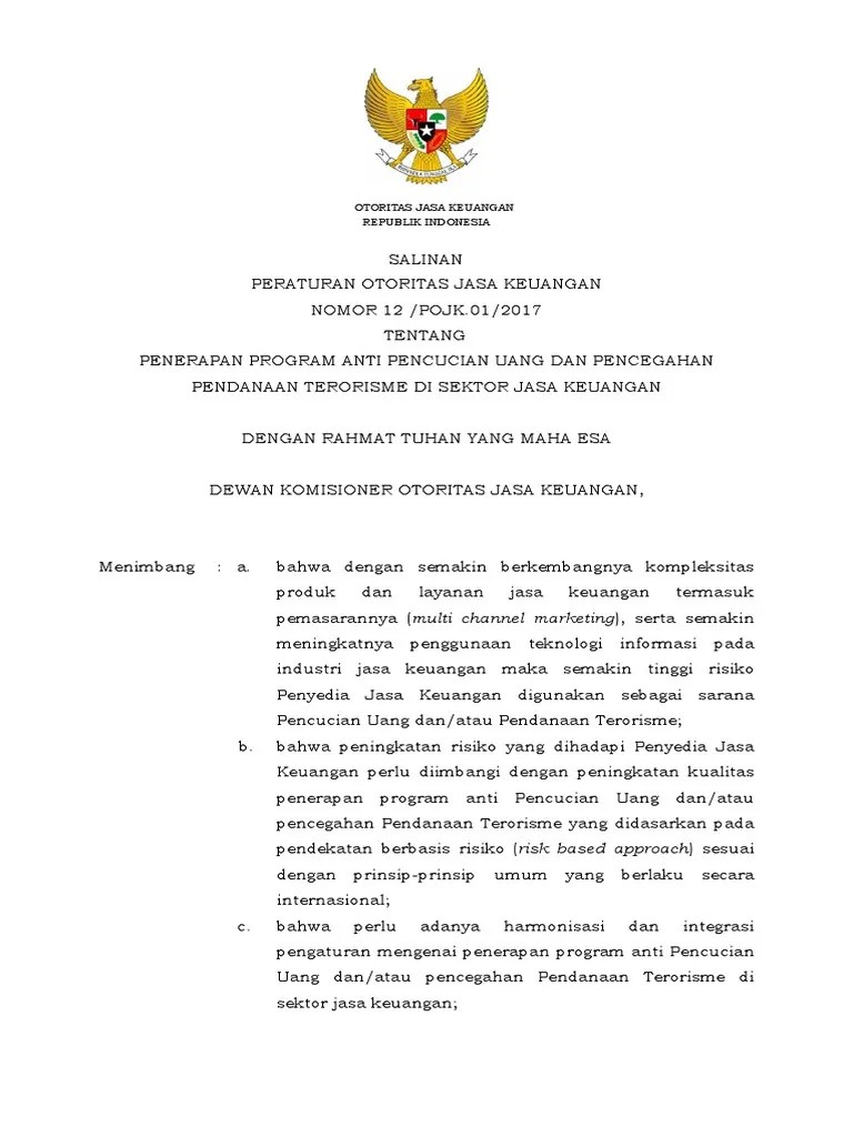 SAL POJK APU PPT Di Sektor Jasa Keuangan Final