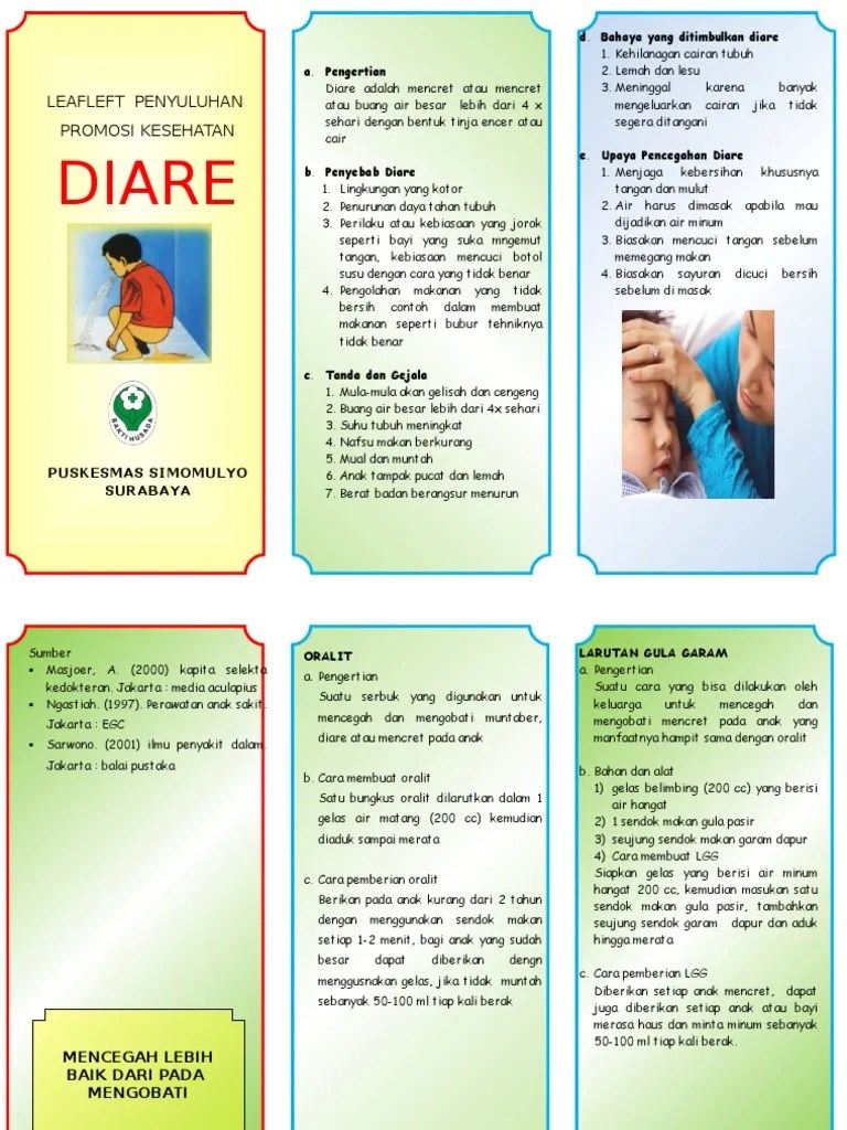 A4 Leaflet Diare Pada Anak | PDF