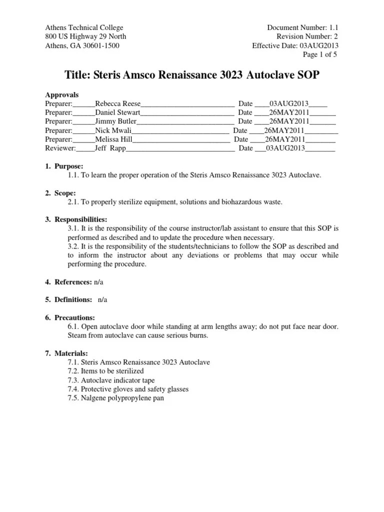 Autoclave_SOP_ATC_05AUG2013.pdf Door Sterilization (Microbiology)
