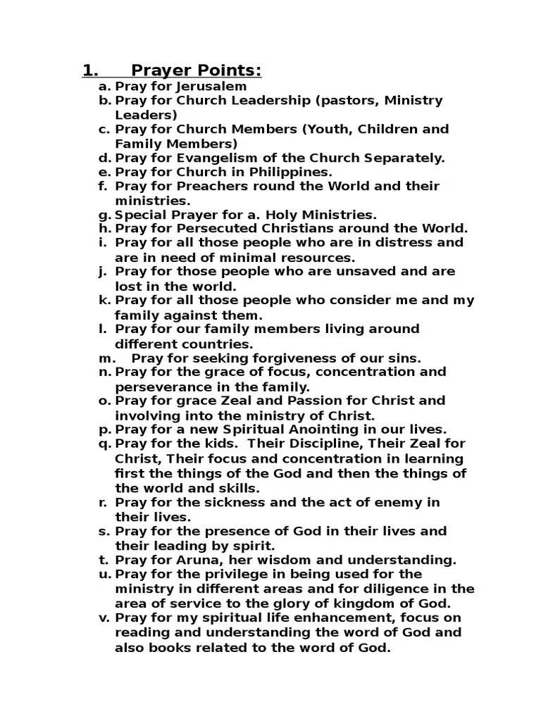 Prayer Points