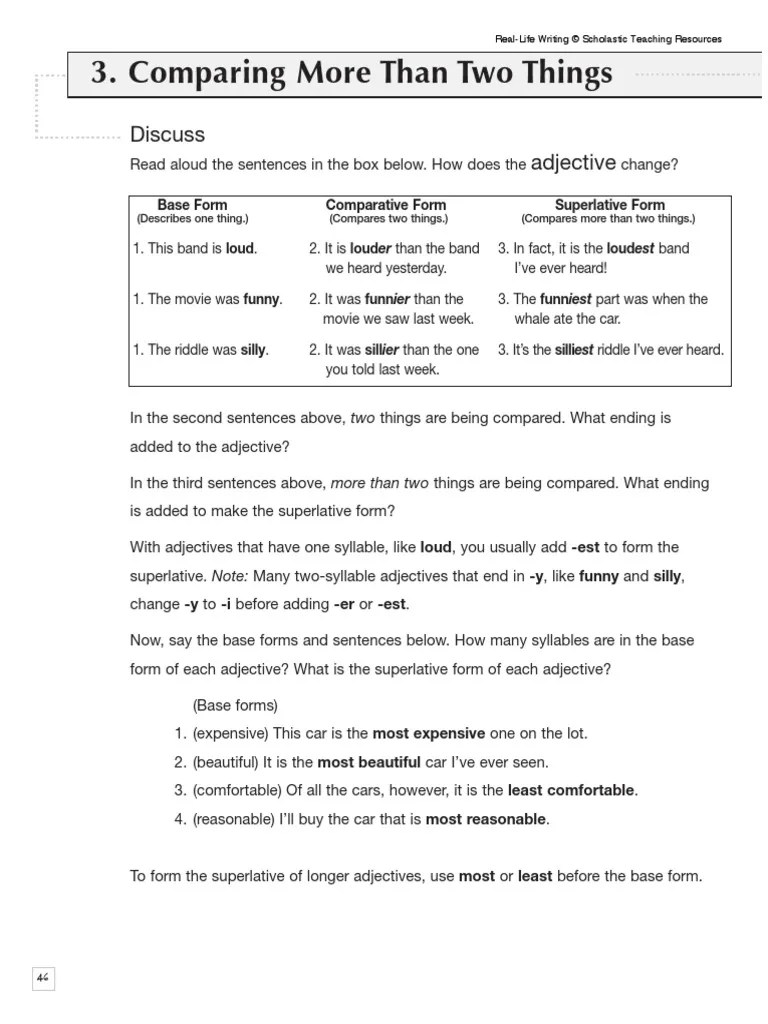 Comparative and Superlativenice Adjective Style (Fiction)