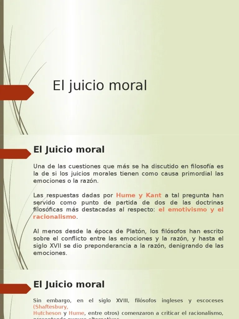 El Juicio Moral Nuevo Moralidad David Hume