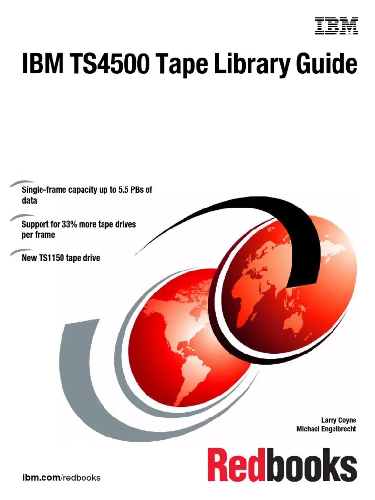 IBM TS4500 Tape Library Guide Front Cover PDF Digital Technology