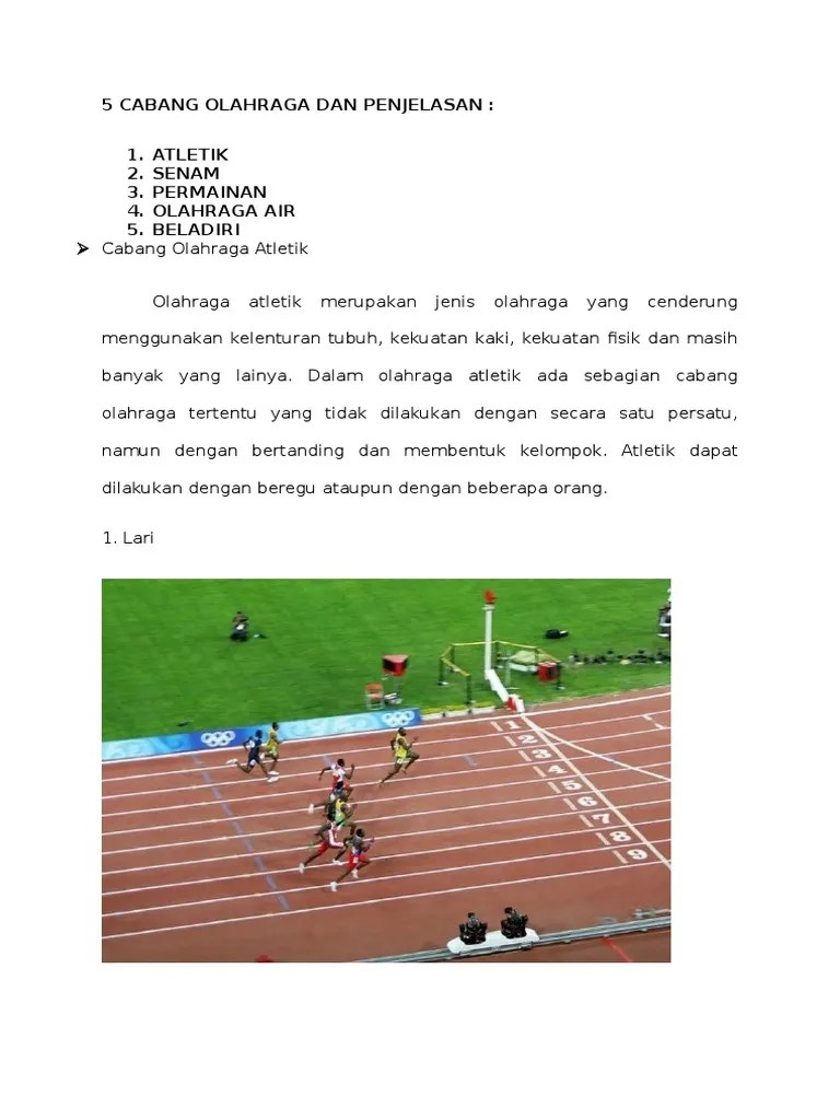 5 Cabang Olahraga Dan Penjelasan-1 | PDF