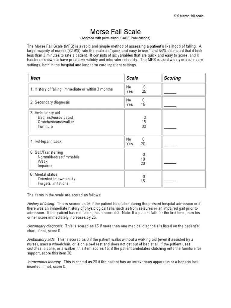 Morse Fall Scale.pdf Preventive Healthcare Nursing