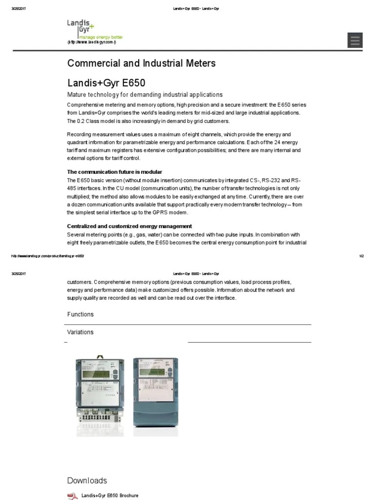 Landis+Gyr E650 Landis+Gyr Modularity General Packet Radio Service