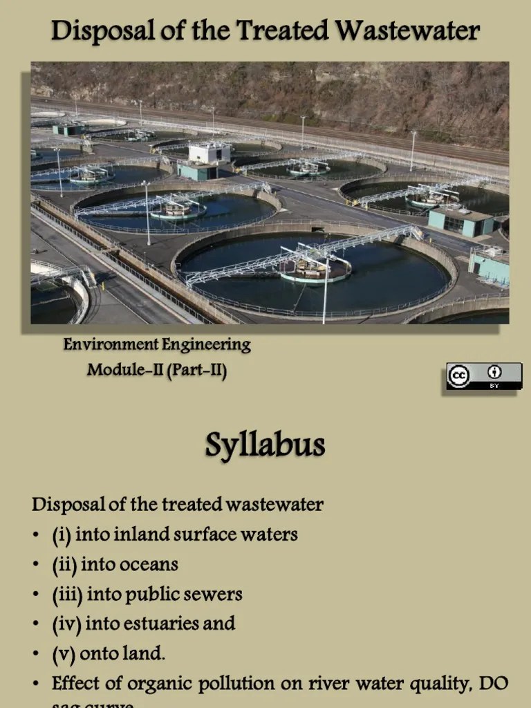 Disposal of the Sewage Effluents Sewage Sewage Treatment