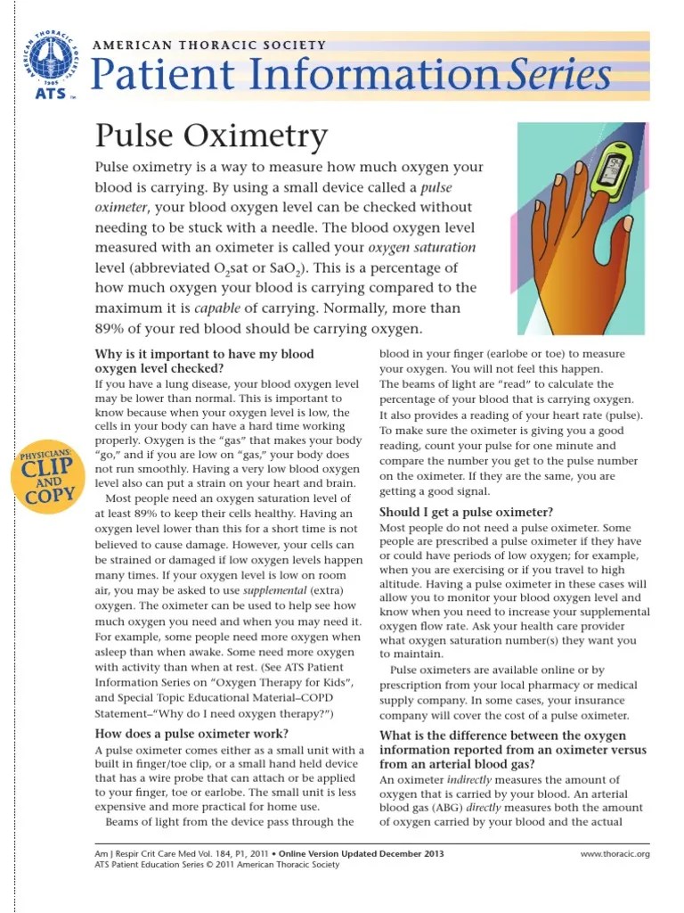 Pulse Oximetry PDF Pulse Blood