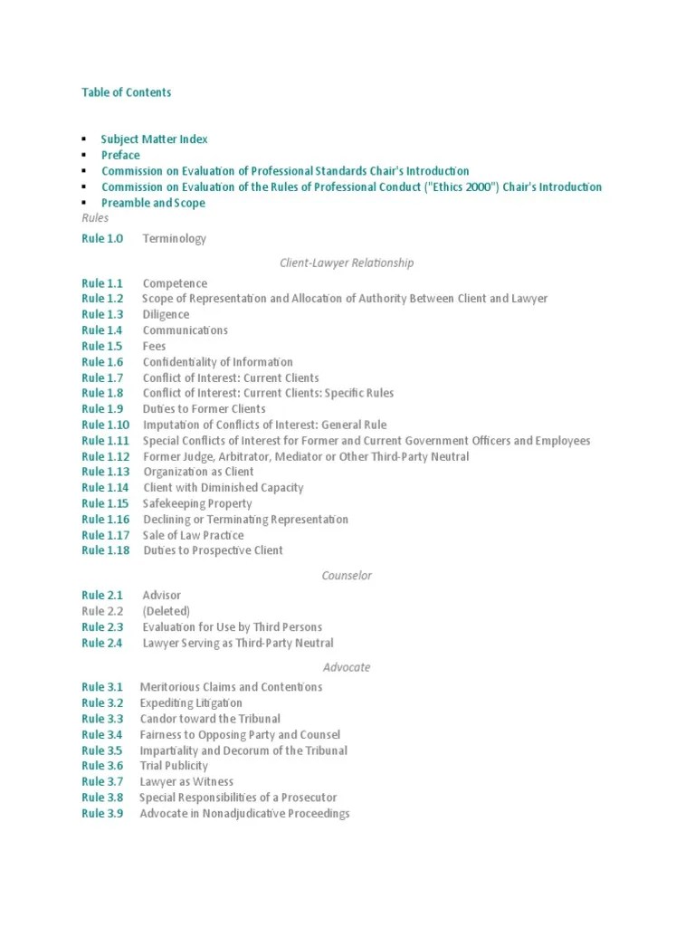 ABA Model Rules of Professional Conduct March 2012 With Comments