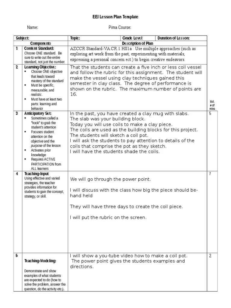 eei lesson plan template practicum m7a1 final draft