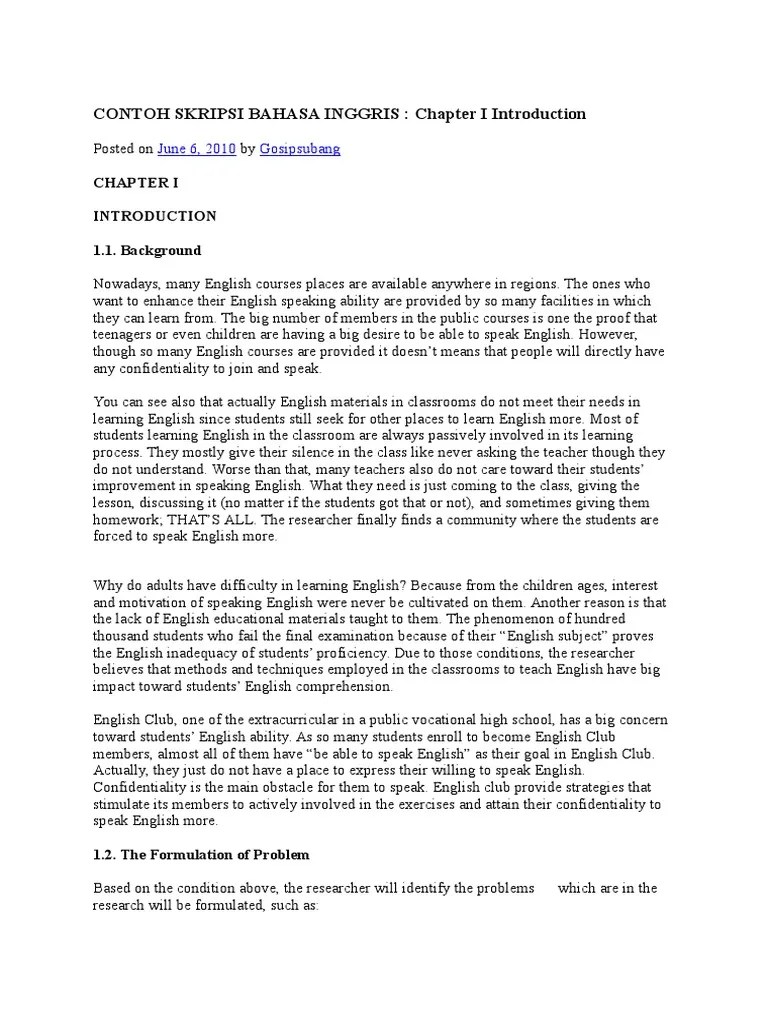 Contoh Skripsi Bahasa Inggris | Pdf | Questionnaire | Psychology