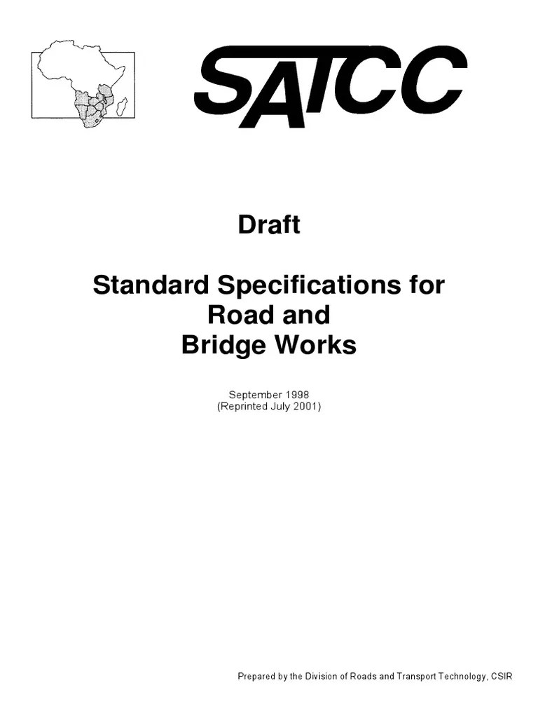 SATCC Standard Specifications For Roads and Bridges PDF