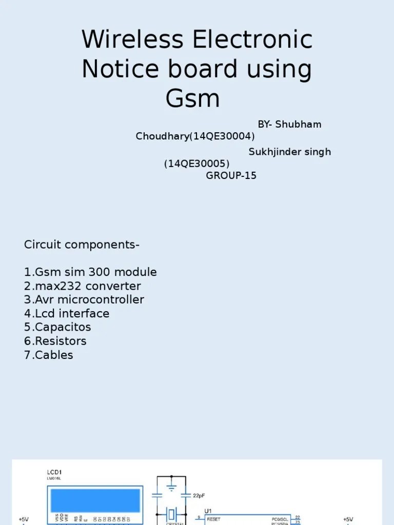 Wireless Electronic Notice Board Using GSM BYShubham Choudhary