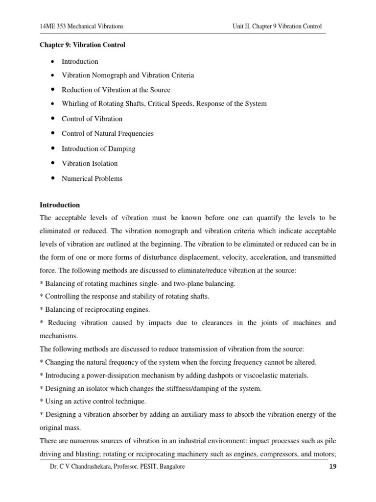 02 Unit II Vibration Nomograph Vibration Control 04 02 2017 Student and Teachers PDF