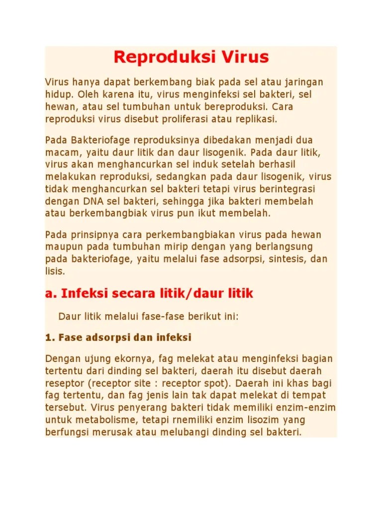 Cara Reproduksi Virus | PDF