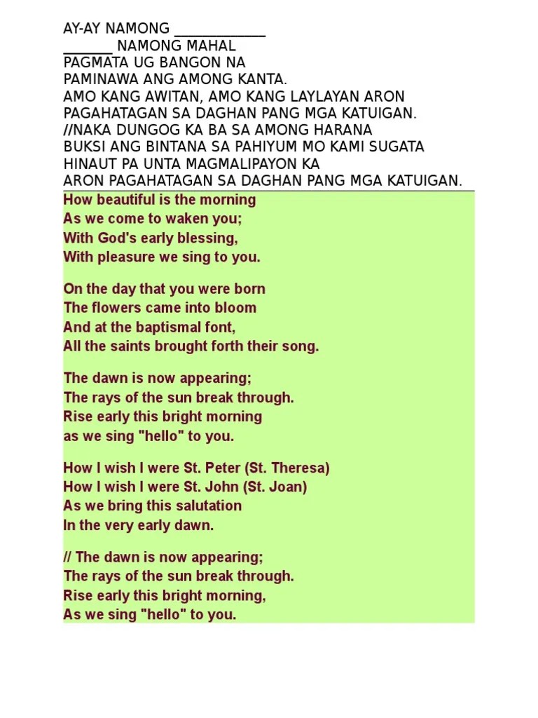 Las MañAnitas Lyrics In English Birthday Mananita Songs