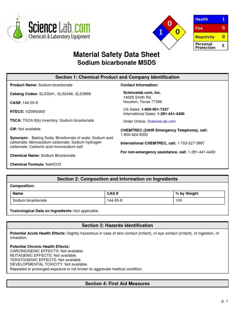 107 Sodium Bicarbonate Sodium Bicarbonate Toxicity Free 30day