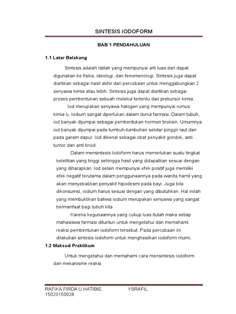 Laporan Sintesis Iodoform