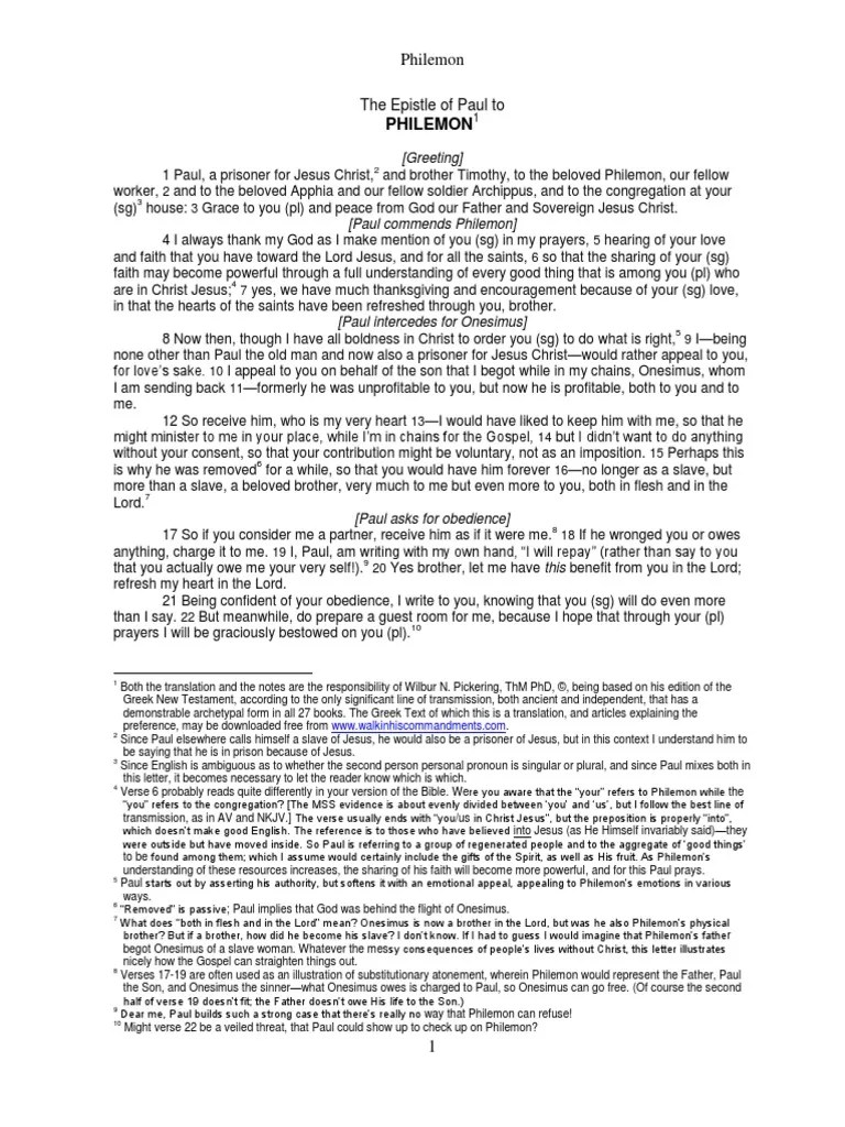 17.Philemon Ff Epistle To Philemon Religious Behaviour And Experience