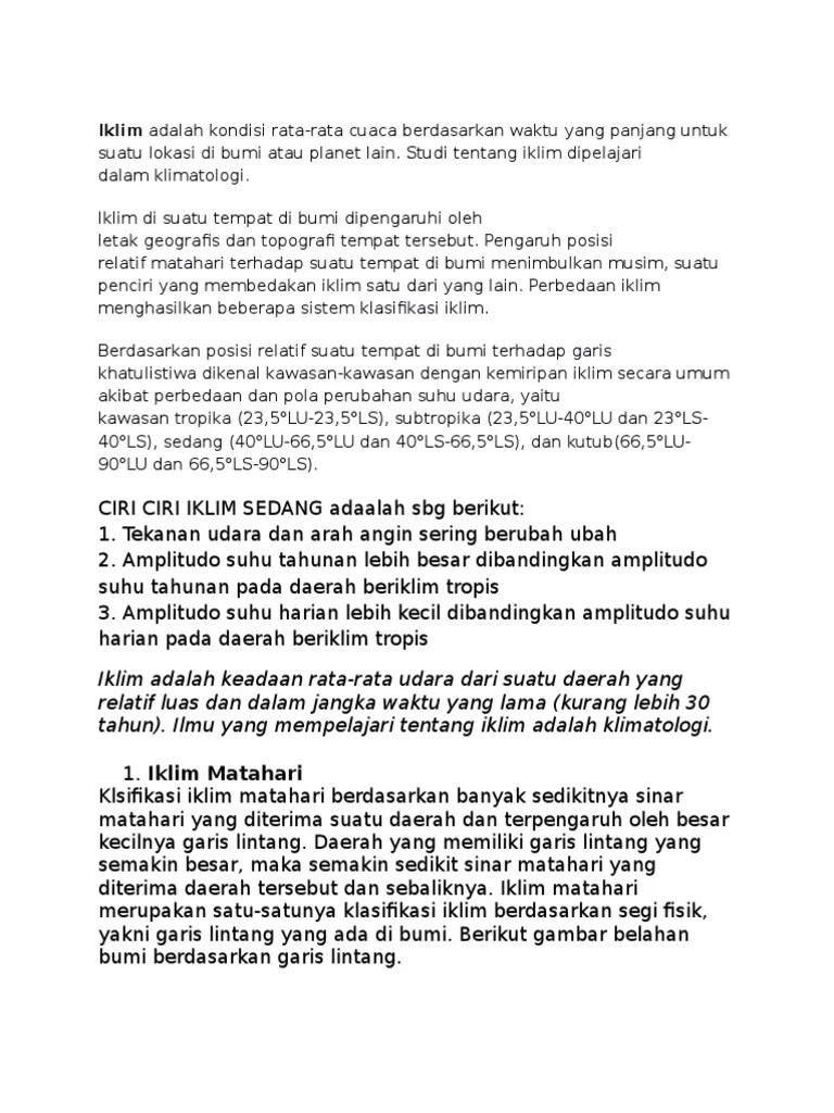 Ciri Iklim Laut Di Daerah Sedang - Ini Cirinya