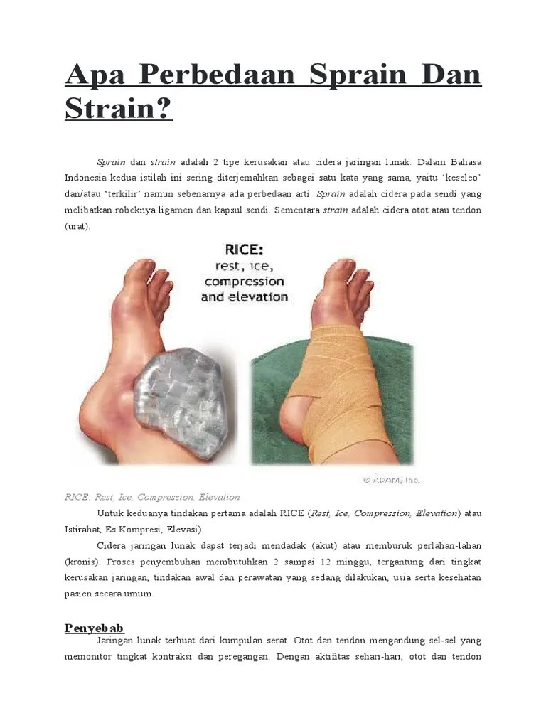 Perbedaan Sprain Dan Strain