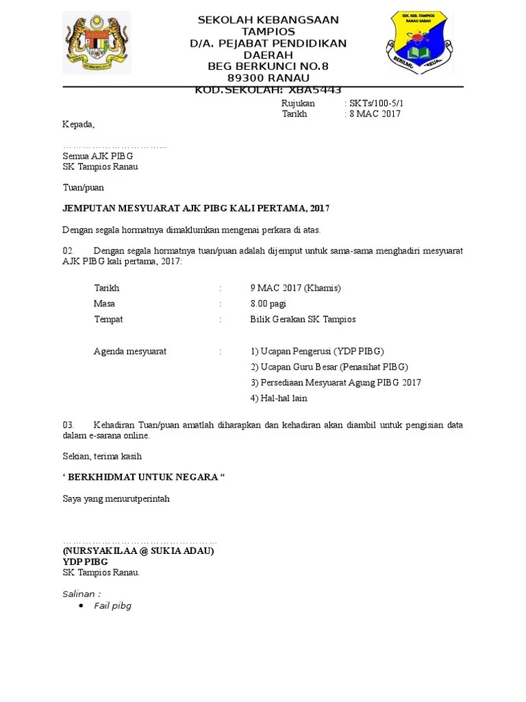 20 Contoh Surat Panggilan Mesyuarat Ajk