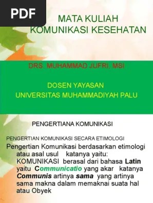 Pengertian Komunikasi Kesehatan | PDF