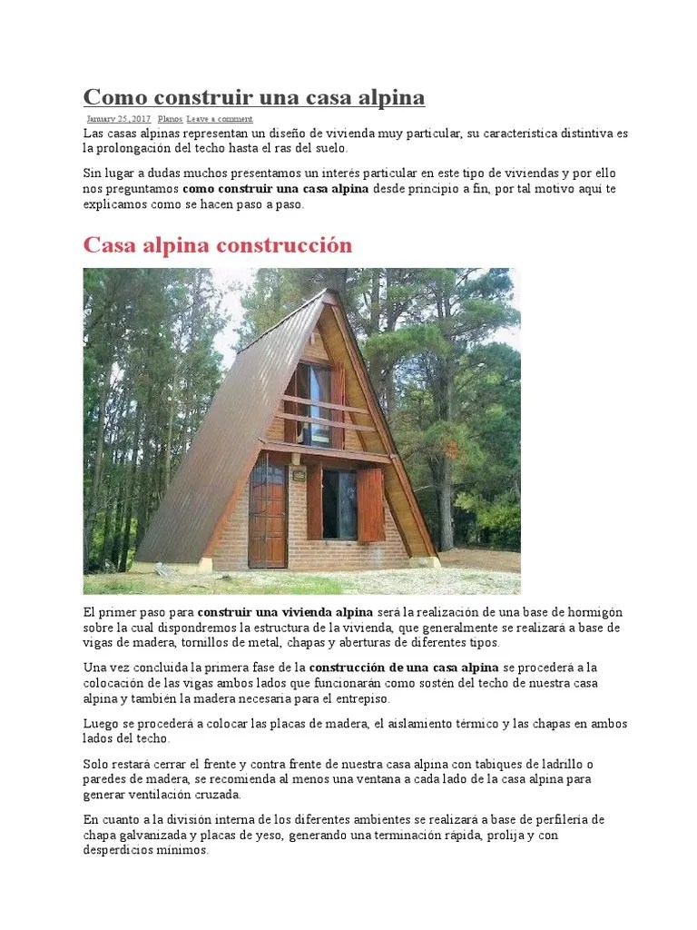 Como Construir Una Casa Alpina PDF Alpes Madera