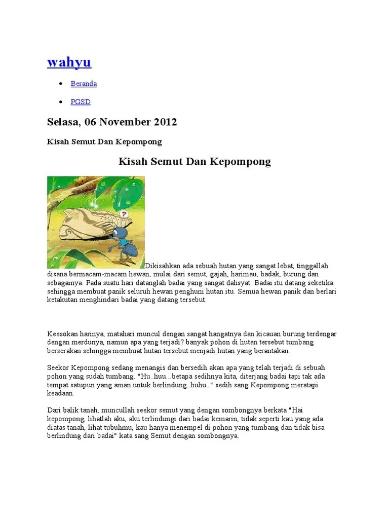 Cerita Semut Dan Kepompong | PDF