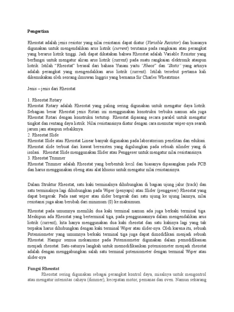Rheostat | PDF