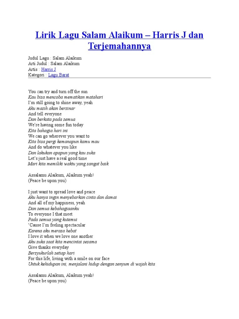 Lirik Lagu Harris J Rasool Allah Beserta Artinya