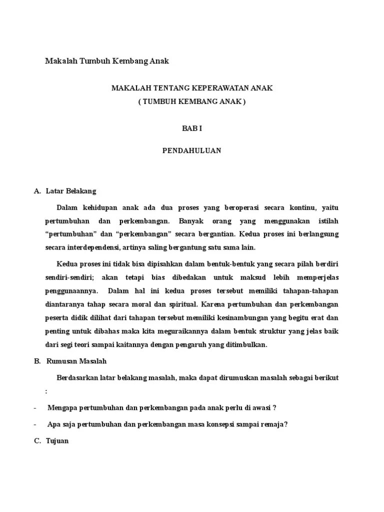 Makalah Tumbuh Kembang Anak