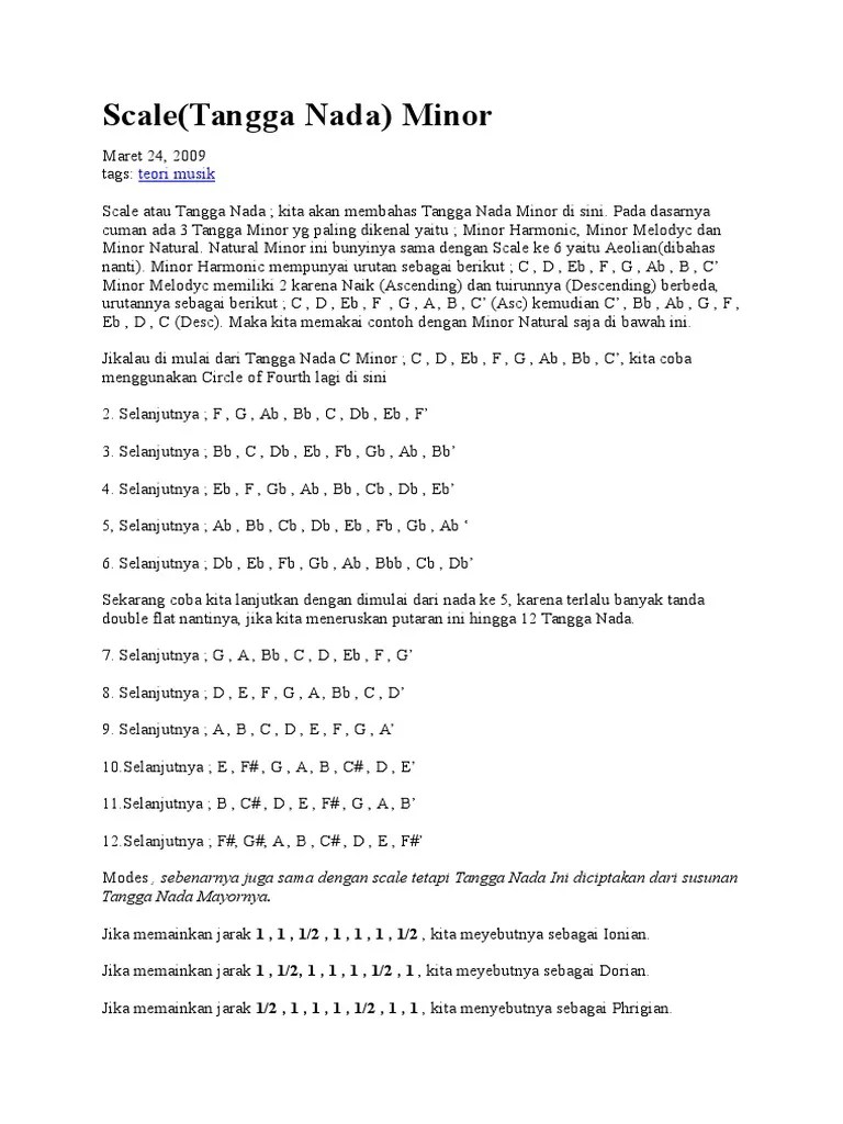 Tangga Nada Minor | PDF