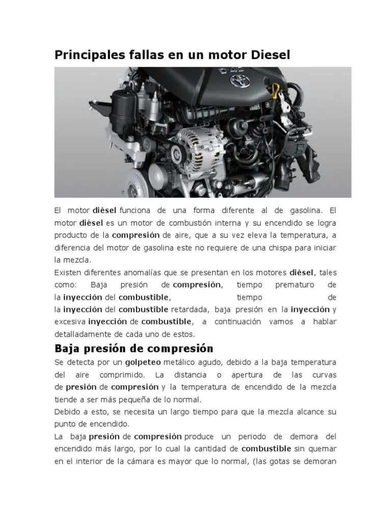 Principales Fallas en Un Motor Diesel