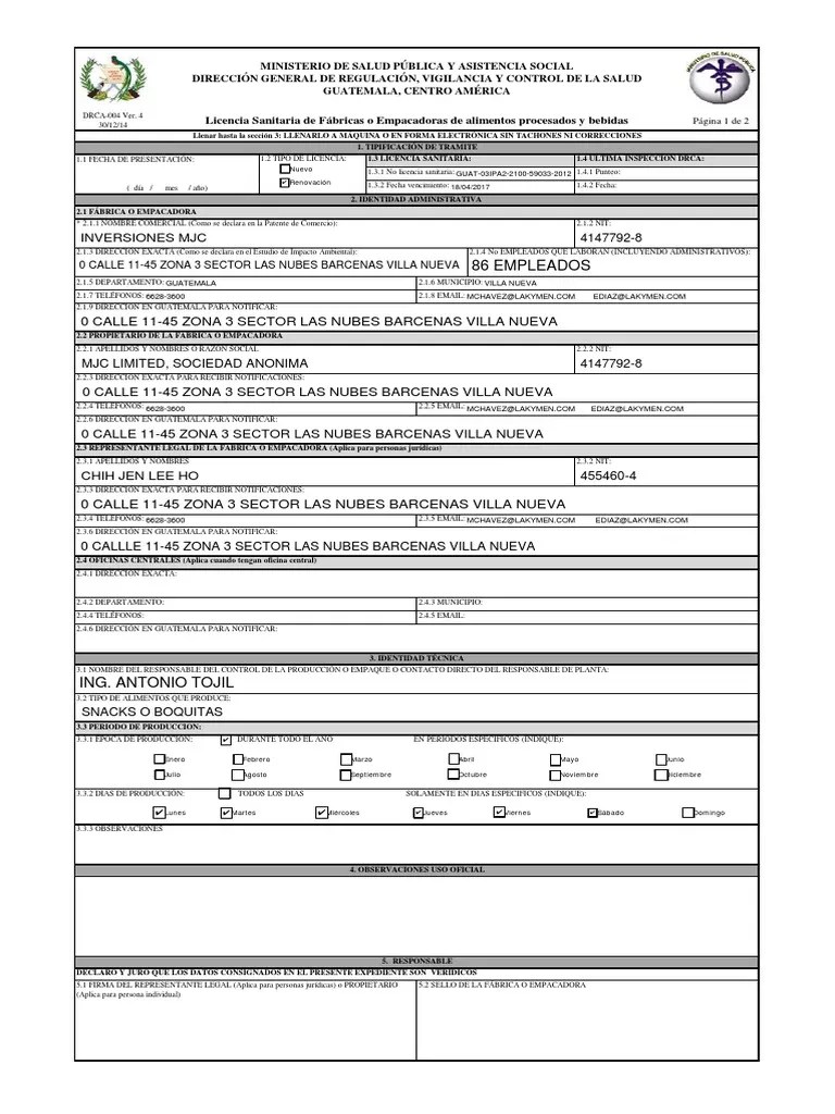 FORMULARIO DE RENOVACION DE LICENCIA SANITARIA 20177.pdf Guatemala