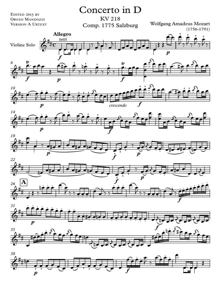 Mozart Violin Concerto 4 Urtext