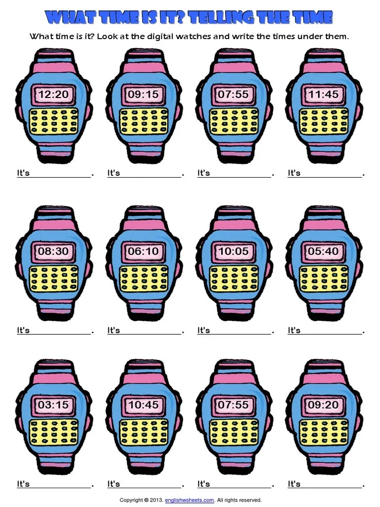 what time is it pink digital clock worksheet.pdf