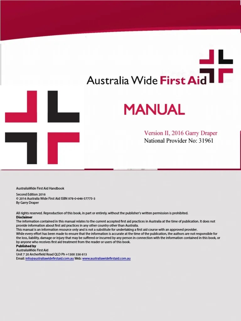 Australia Wide First Aid Manual PDF Cardiopulmonary Resuscitation