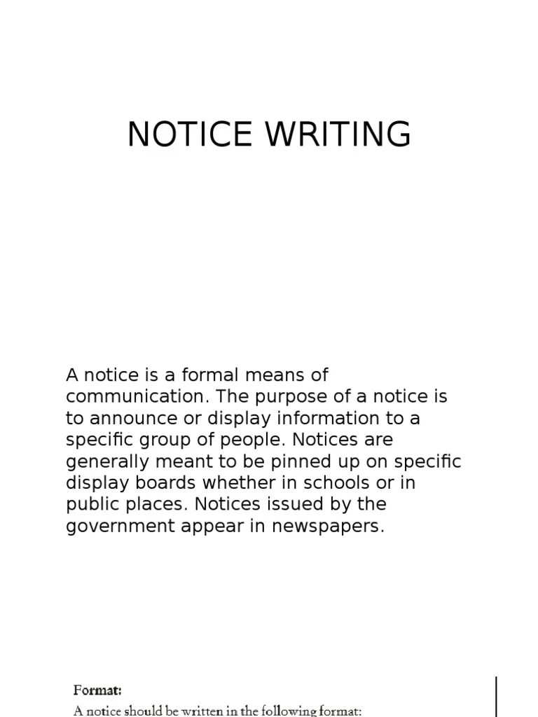 Notice Writing