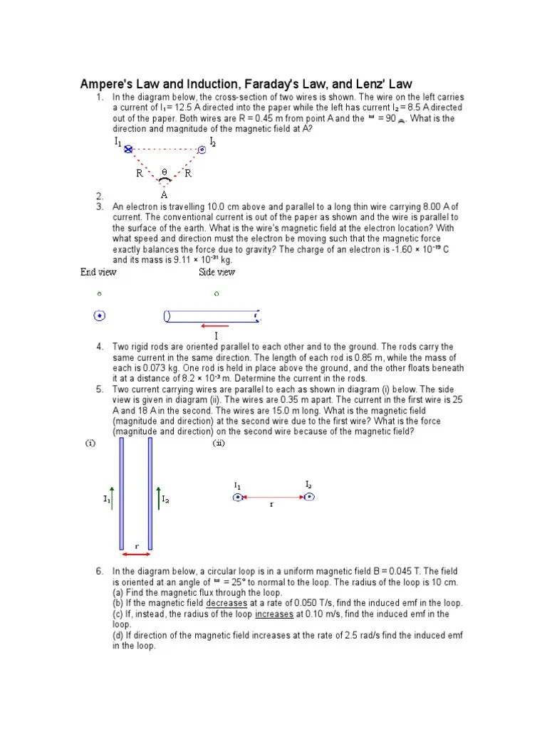 Ampere Law Faradays Law Problems Field