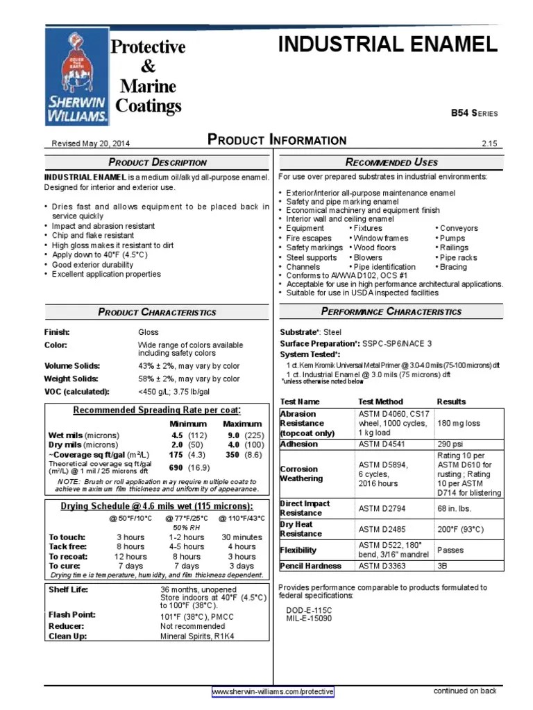 DATA SHEET Industrial Enamel Blanco PDF Rust Paint