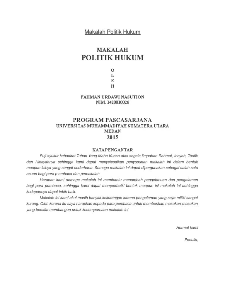 Makalah Politik Hukum