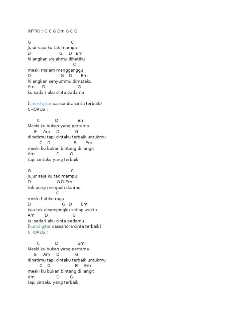 Chord Lagu Cassandra Cinta Terbaik Piano