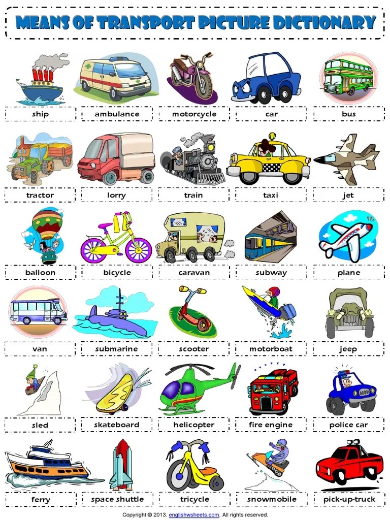 means of transport transportation pictionary poster worksheet.pdf
