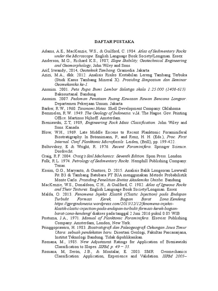 DAFTAR PUSTAKA Skripsi Geologi Batuan