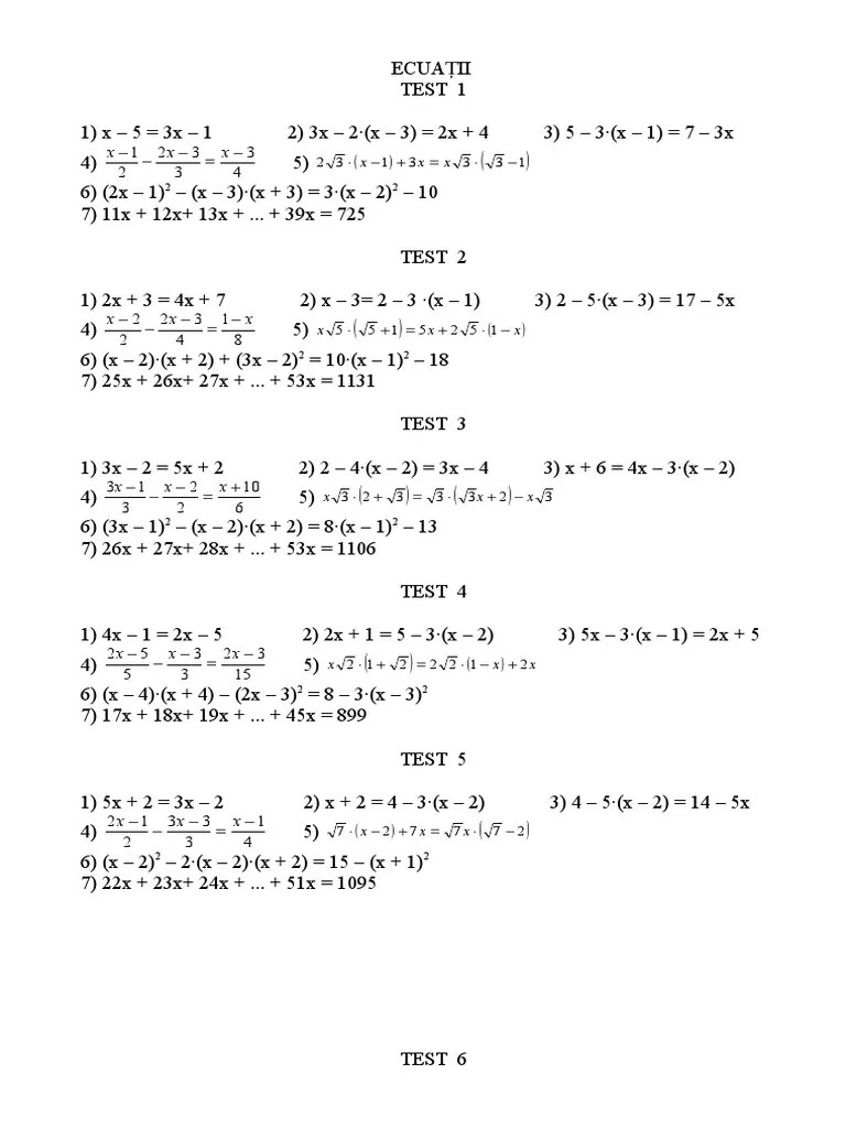 Solving Systems of Equations 8 Practice Tests PDF