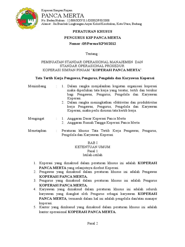 Contoh Ad/Art Koperasi Simpan Pinjam 2022 2022