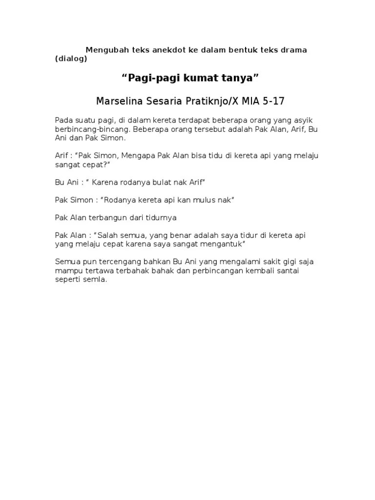 Mengubah Teks Anekdot Ke Dalam Bentuk Teks Drama | PDF